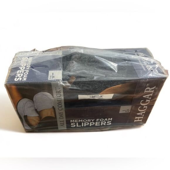 Haggar Mens Faux Trim Slip On Slide Slippers XL (11-12) - Picture 5 of 8